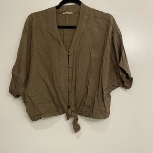 Olive Green Button Down Top